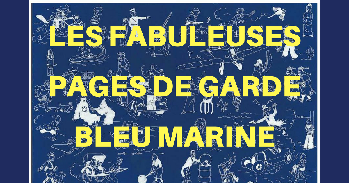 L'HISTOIRE DES PAGES DE GARDE BLEU MARINE - TINTINOMANIA
